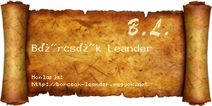 Börcsök Leander névjegykártya